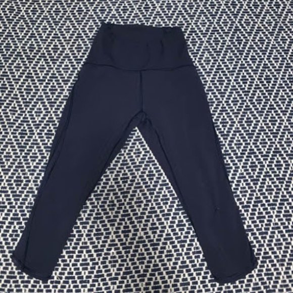Navy Blue Cropped Lululemon Leggings - Picture 2 of 5